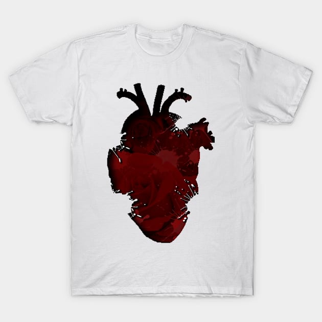 Rose Splatter Heart T-Shirt by RogerPrice00x